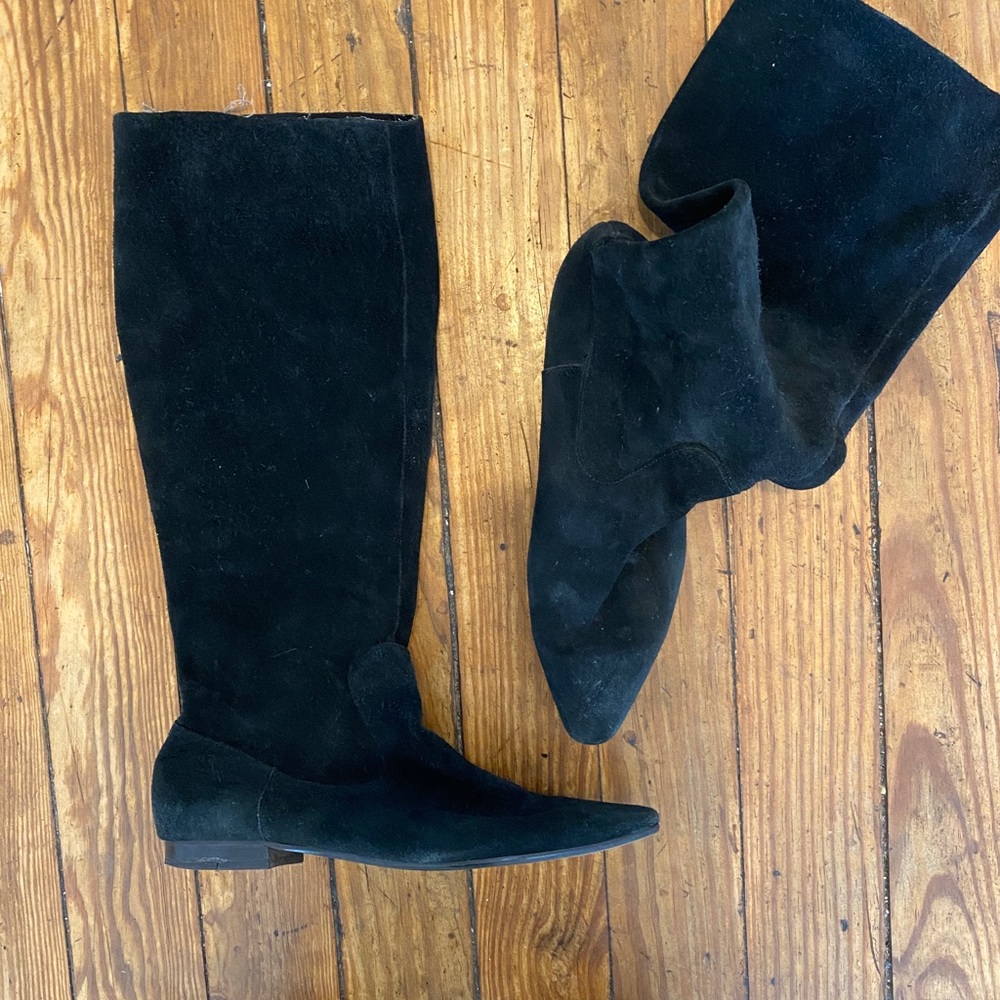 Knee high suede boots